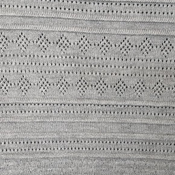 Buffalo David Britton Heather Gray Pointelle Knit Quarter Sleeve Sweater - Picture 4 of 5